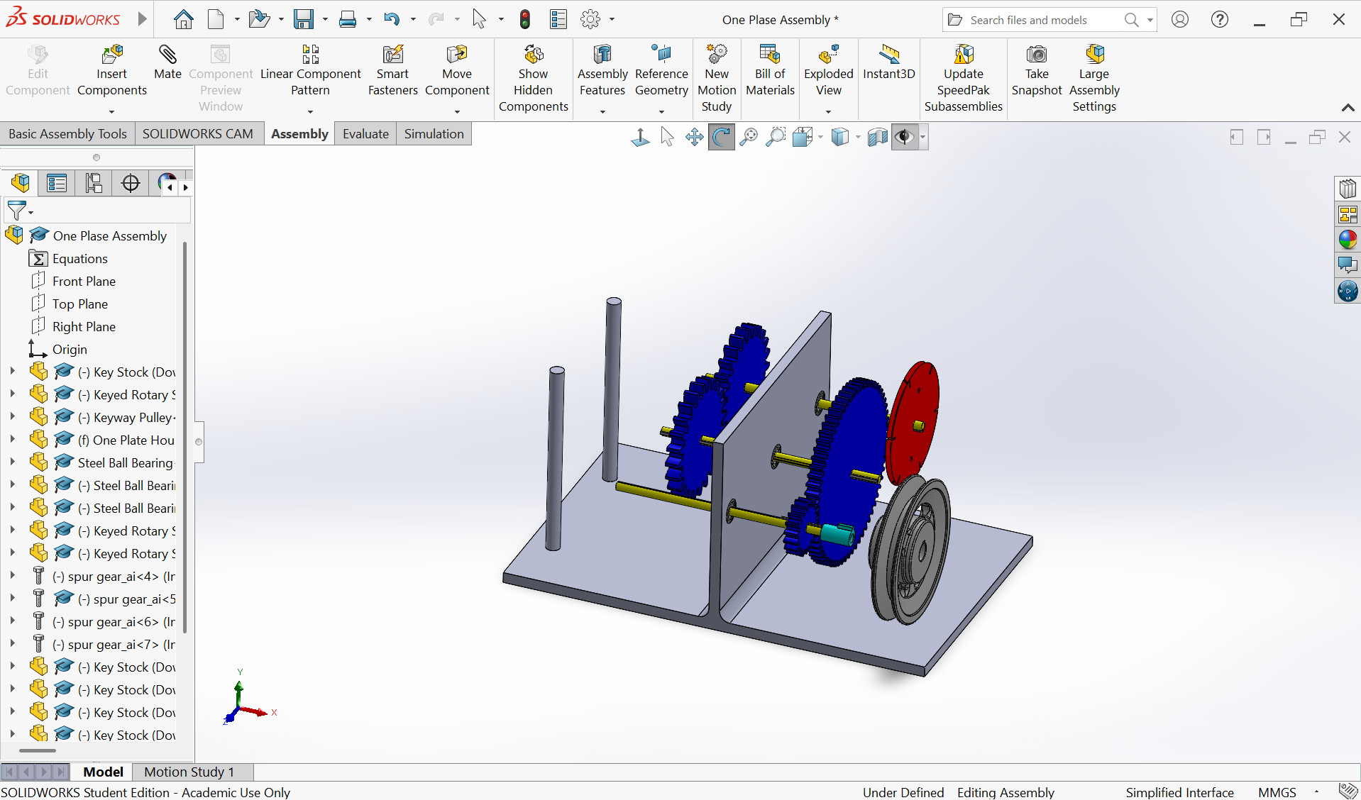 SolidWorks assembly: the design behind the physical apparatus.